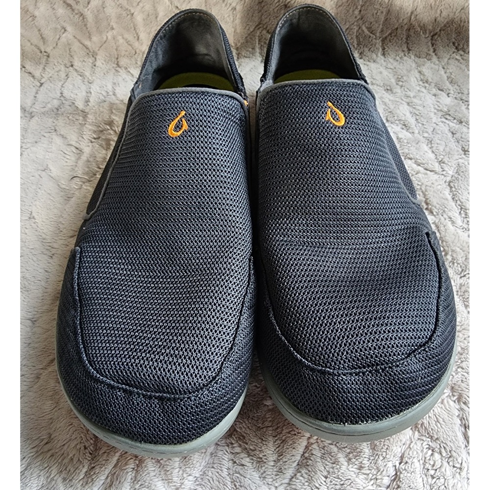 OluKai Nohea Mesh Mens Slip On Shoes Dark Shadow Size 13 Loafers